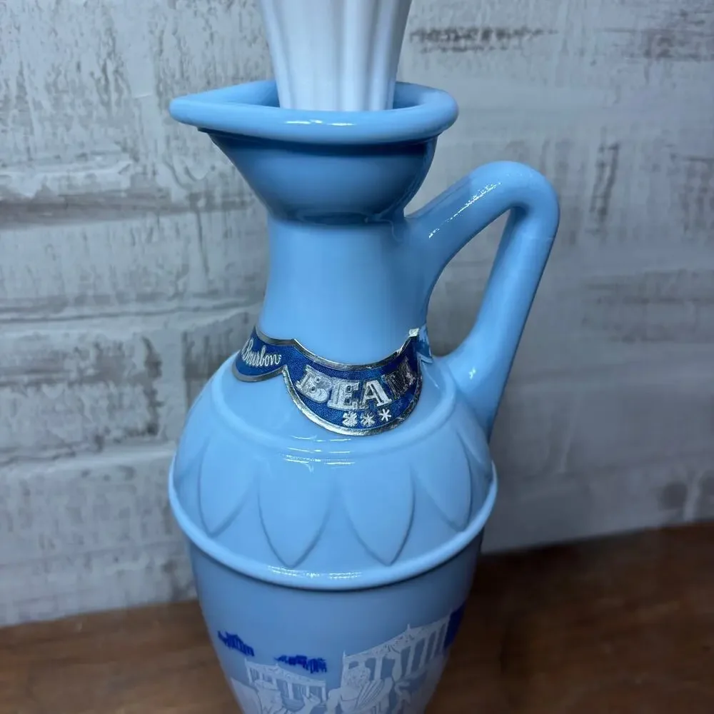 Vintage Blue Jim Beam Greek Philosopher Decanter Bottle